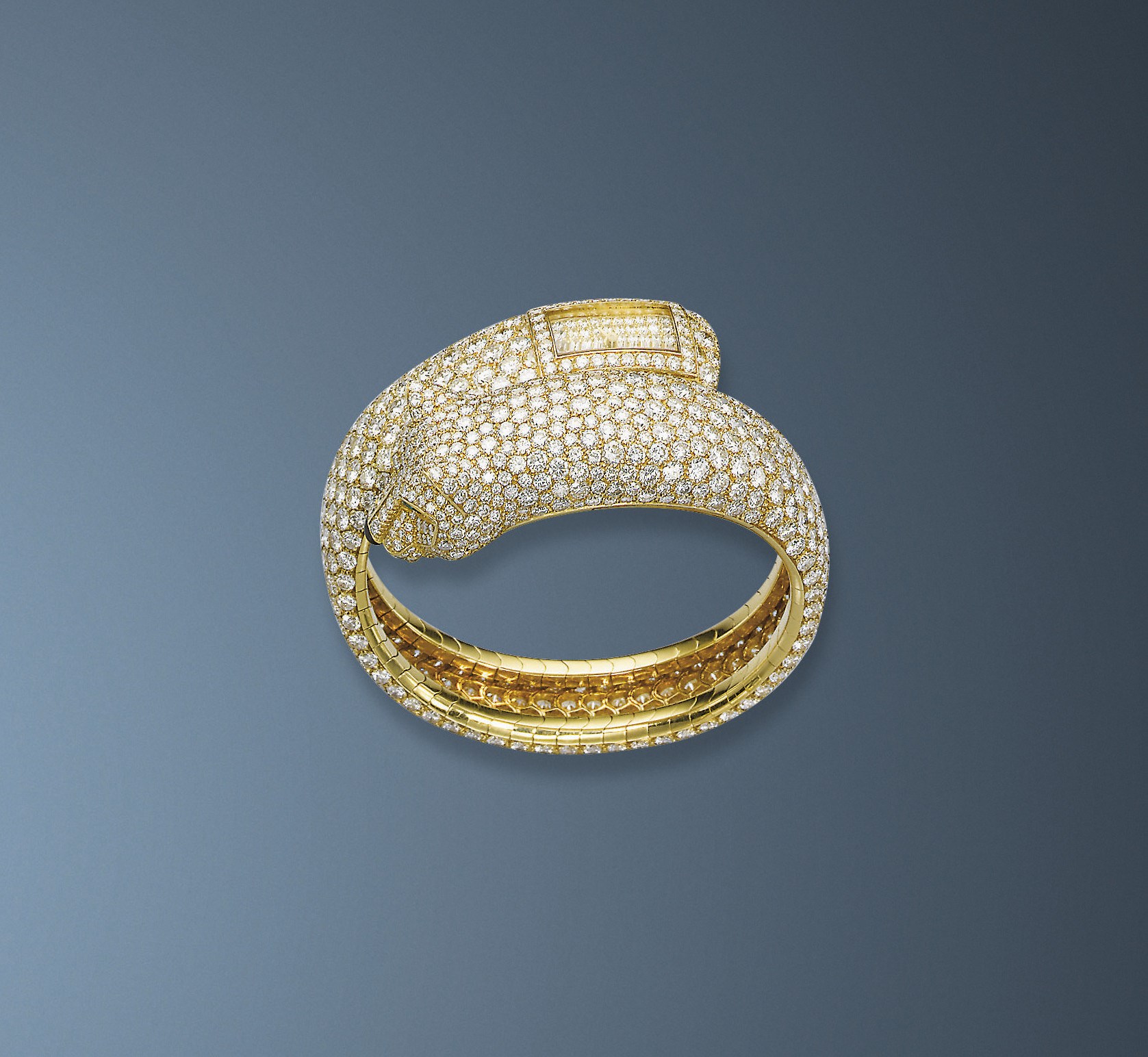 A LADY'S DIAMOND PANTHER WRISTWATCH, BY CARTIER