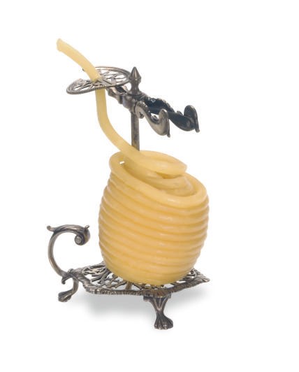 A GEORGE III SILVER WAX JACK,