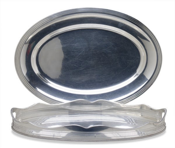 A GROUP OF AMERICAN AND CONTINENTAL SILVER AND SILVER-PLATED BOWLS AND TRAYS,