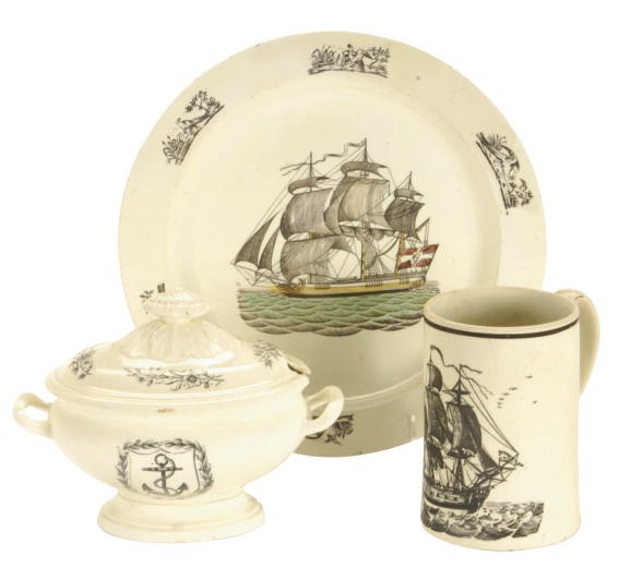 A GROUP OF FOUR ENGLISH CREAMWARE TABLE WARES