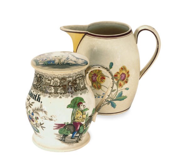 A DOCUMENTARY CREAMWARE JUG,