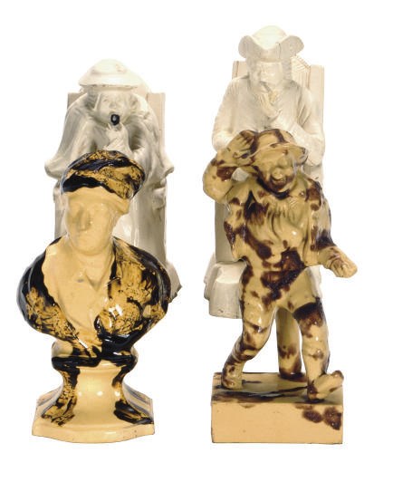 FOUR STAFFORDSHIRE FIGURES,