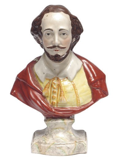 A STAFFORSHIRE BUST OF 'SHAKSPERE' [SIC],