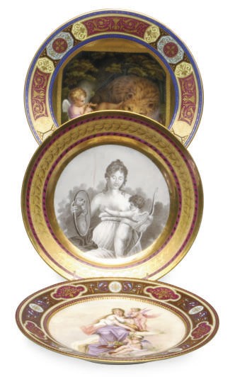 SIX VIENNA STYLE CABINET PLATES,