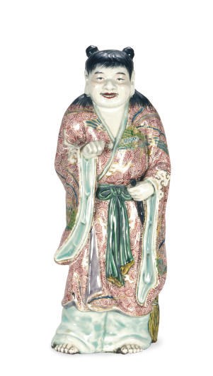 A JAPANESE PORCELAIN MODEL OF A JITTOKU,