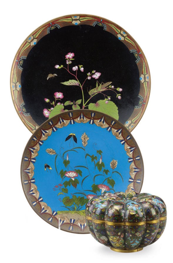 A GROUP OF CHINESE CLOISONNE ENAMEL TABLEWARES,