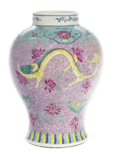 A CHINESE FAMILLE ROSE JAR,