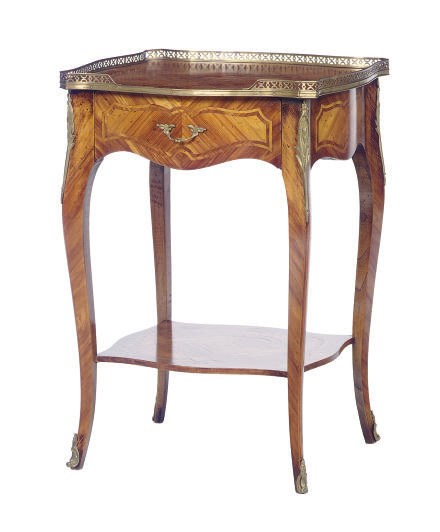 A FRENCH GILT-METAL MOUNTED KINGWOOD SIDE TABLE,