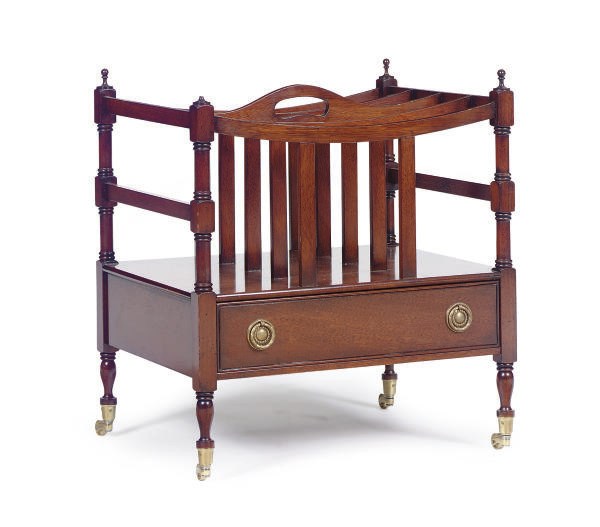 AN ENGLISH MAHOGANY CANTERBURY,