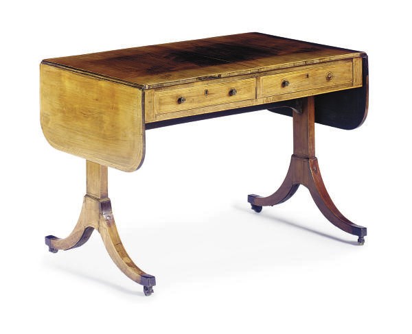 A REGENCY ROSEWOOD SOFA TABLE**,