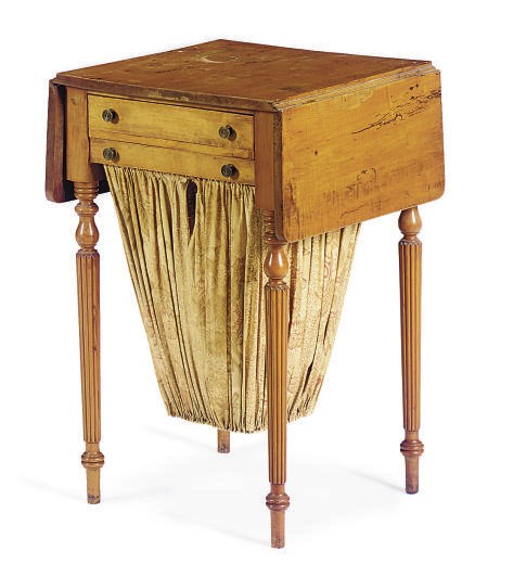 A FEDERAL MAPLE LADY'S WORK TABLE,