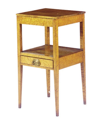 AN AMERICAN MAPLE TWO-TIER SIDE TABLE,