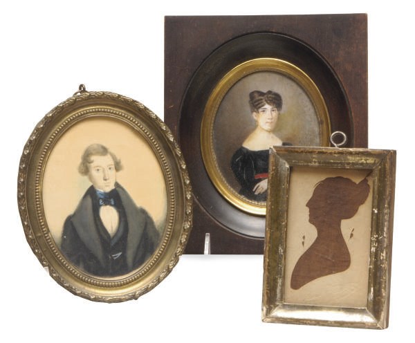 A GROUP OF SIX SILHOUETTES AND MINIATURES**,