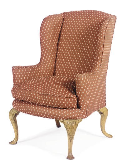 A GEORGE I WALNUT WING ARMCHAIR,