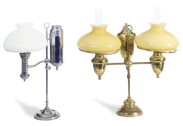 TWO STUDENT LAMPS,