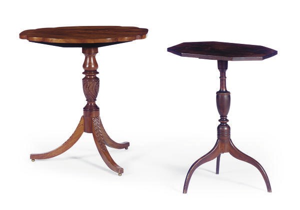 AN AMERICAN MAHOGANY TILT-TOP CANDLESTAND,