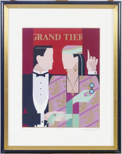 FIVE FRAMED LITHOGRAPHS DEPICTING NIGHTLIFE SCENES,