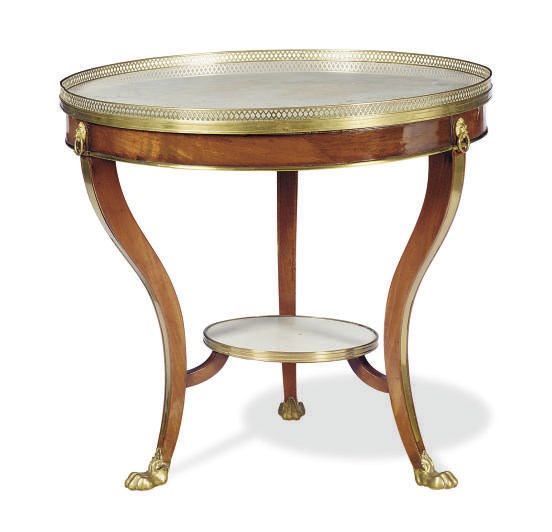 A FRENCH BRASS-MOUNTED AND MAHOGANY GUERIDON,