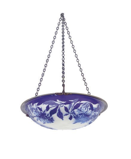 A FRENCH CAMEO GLASS CHANDELIER,