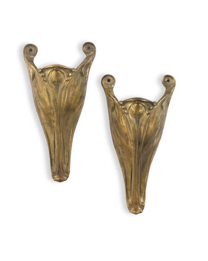 A PAIR OF SPANISH GILT-BRASS SCONCES,