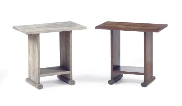 FOUR WALNUT SIDE TABLES,