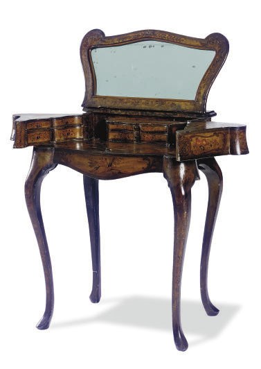 AN ITALIAN POLYCHROME-PAINTED DRESSING TABLE,