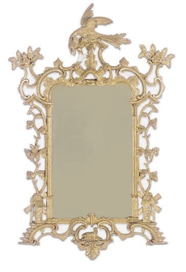 A GILTWOOD MIRROR,