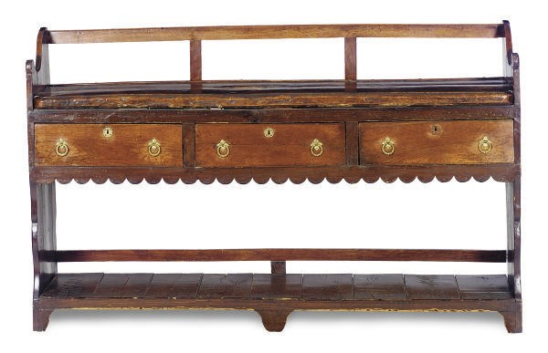 A CONTINENTAL OAK, ELM AND PINE DRESSER,