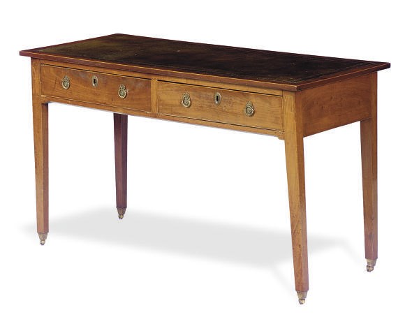 AN ENGLISH MAHOGANY WRITING TABLE,