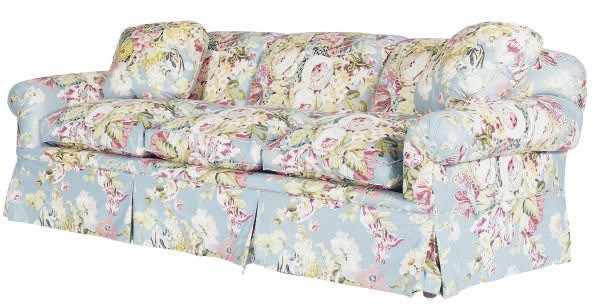 A THREE-SEAT FLORAL CHINTZ UPHOLSTERED SOFA,