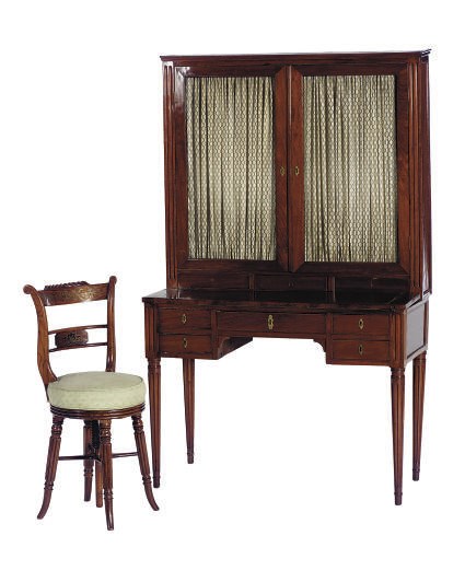 A FRENCH MAHOGANY BUREAU-CABINET,
