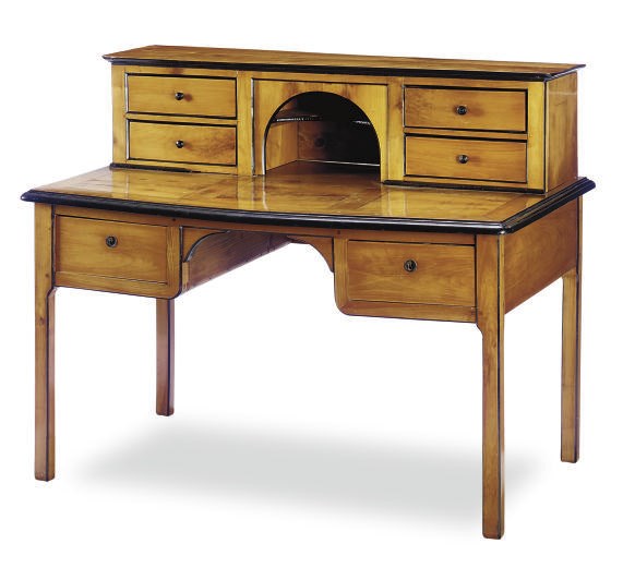A NORTH EUROPEAN FRUITWOOD AND PART-EBONZIED DESK,