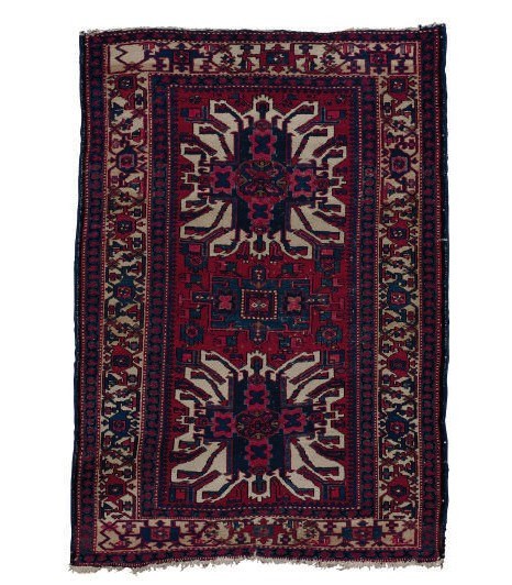A HERIZ CARPET AND A KARABAGH RUNNER,