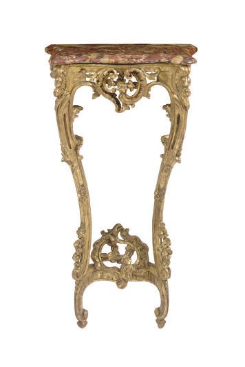 A LOUIS XV GILTWOOD CONSOLE TABLE,