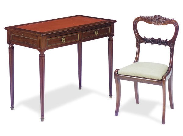 A FRENCH GILT-METAL MOUNTED MAHOGANY WRITING TABLE,