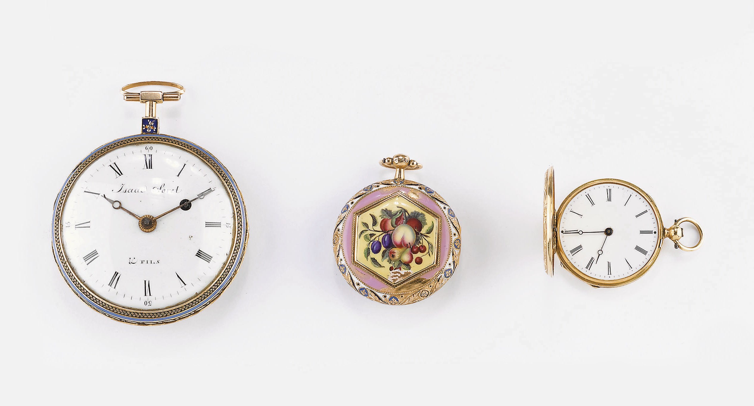 TRE OROLOGI DA TASCA, 1800 CIRCA,