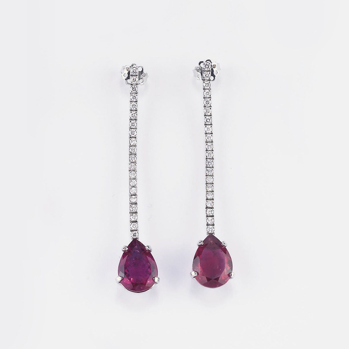 PAIO DI ORECCHINI CON TORMALINA ROSA E BRILLANTI