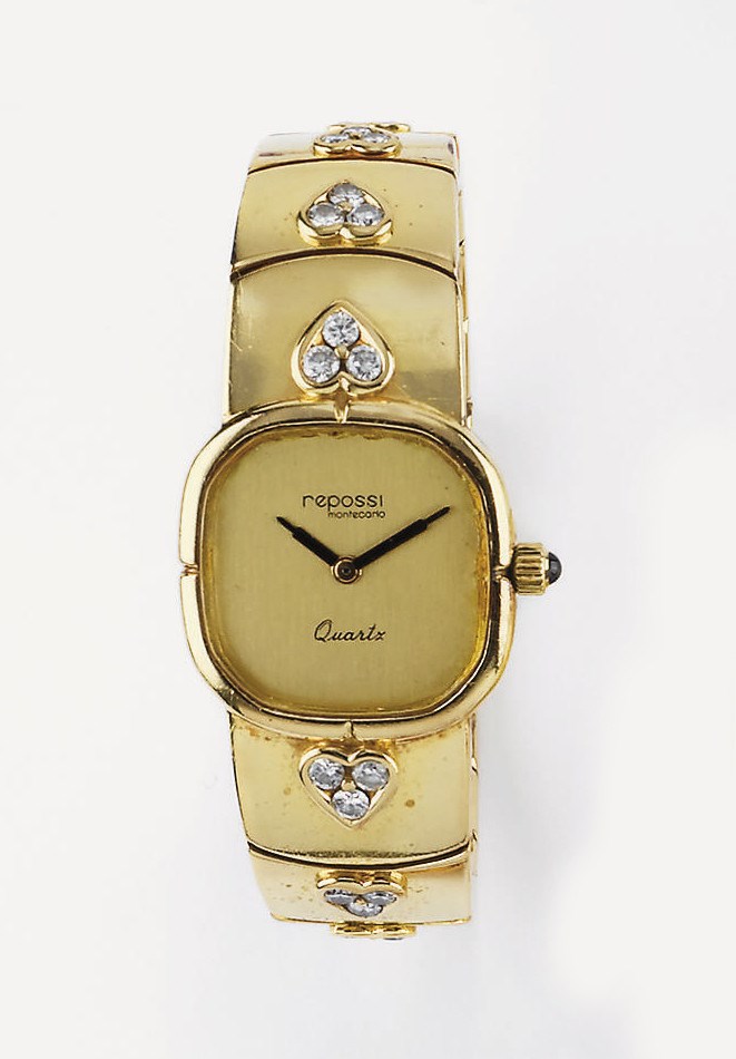 OROLOGIO IN ORO GIALLO E BRILLANTI, FIRMATO REPOSSI MONTECARLO