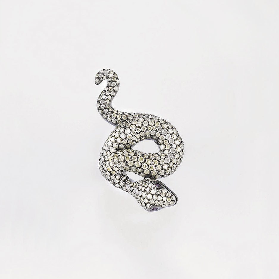 ANELLO IN ORO BRUNITO E DIAMANTI
