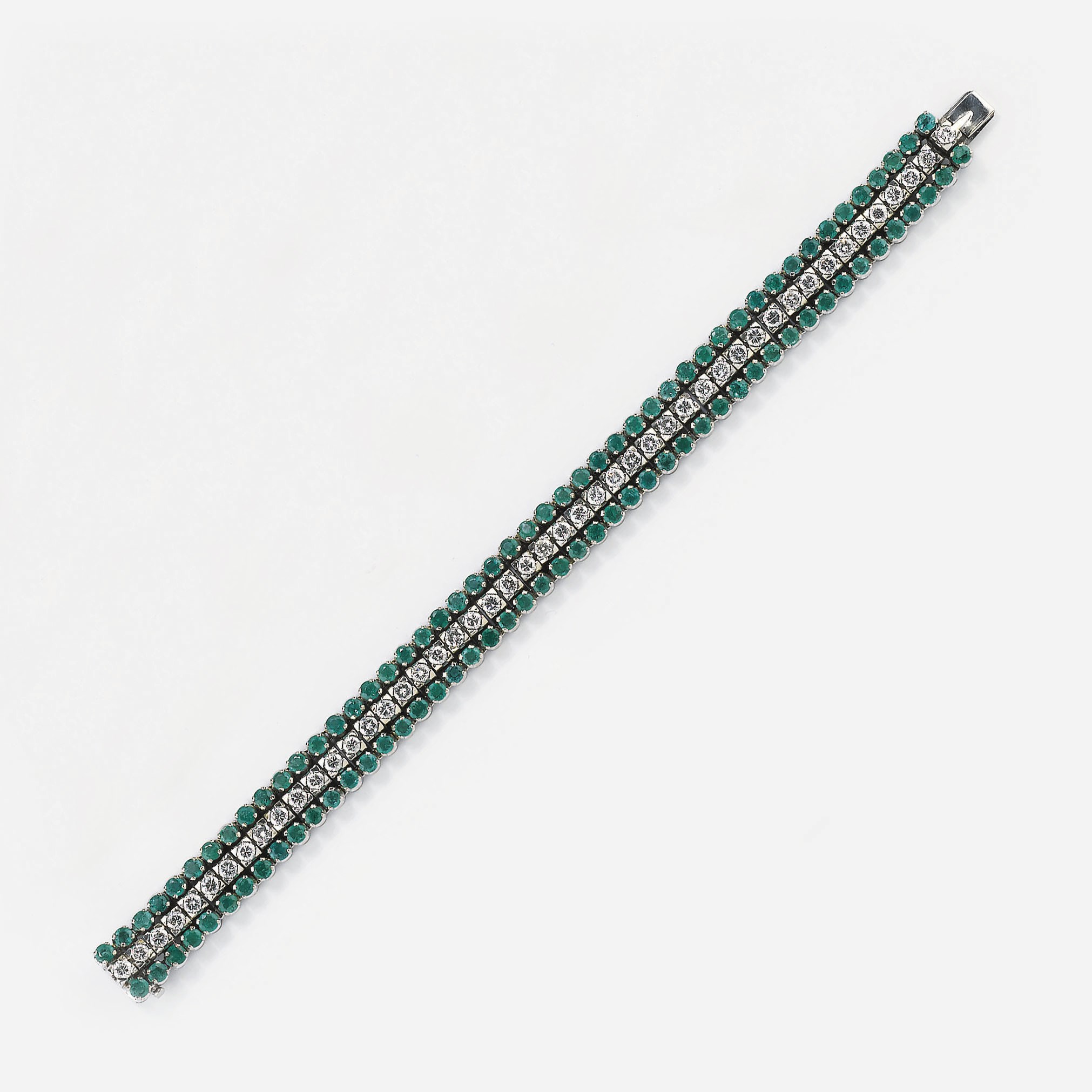 BRACCIALE IN BRILLANTI E SMERALDI
