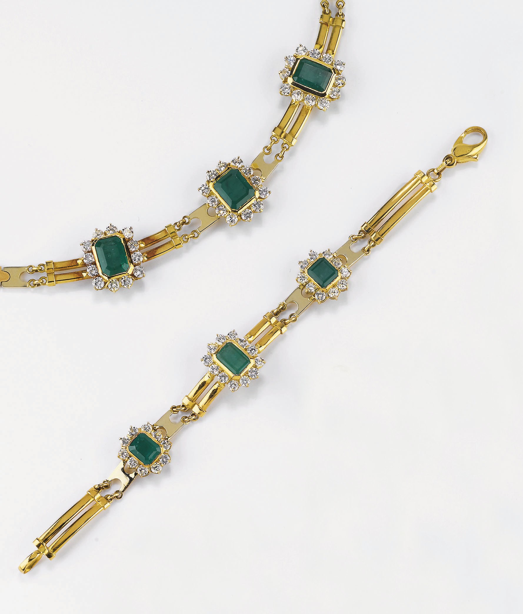 DEMI PARURE CON SMERALDI E BRILLANTI