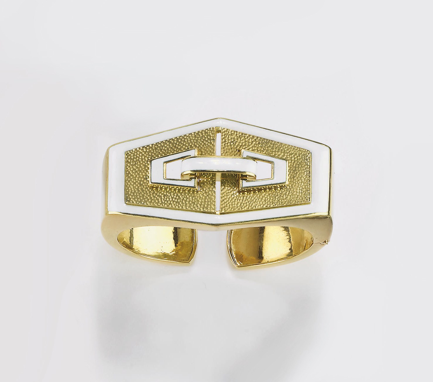 BRACCIALE IN ORO E SMALTO, FIRMATO DAVID WEBB