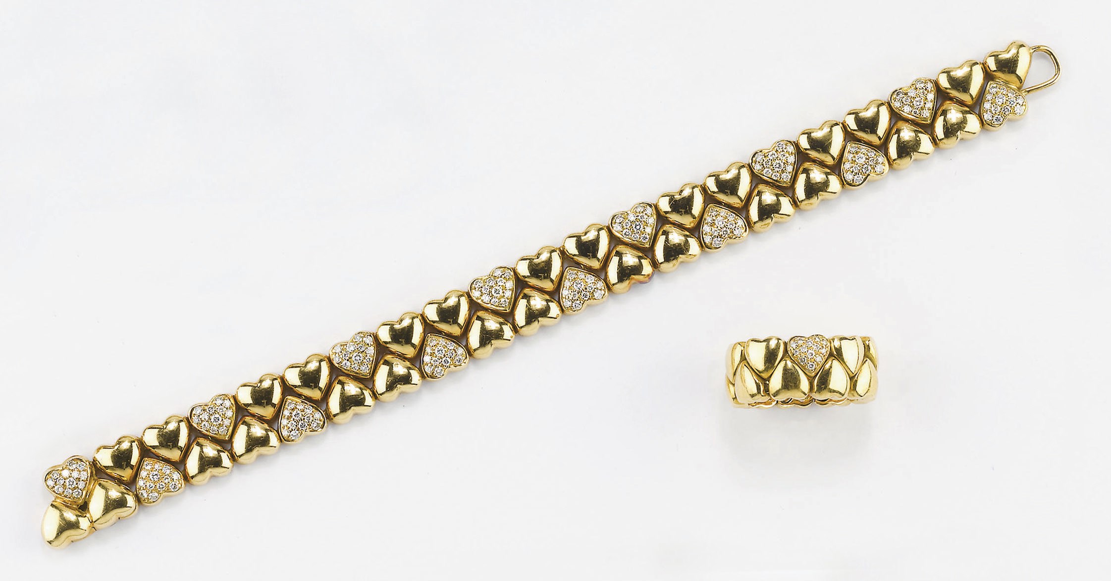 DEMI PARURE IN ORO E BRILLANTI, FIRMATA CARTIER