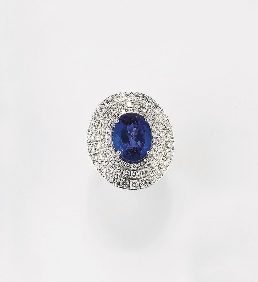 ANELLO CON TANZANITE E DIAMANTI
