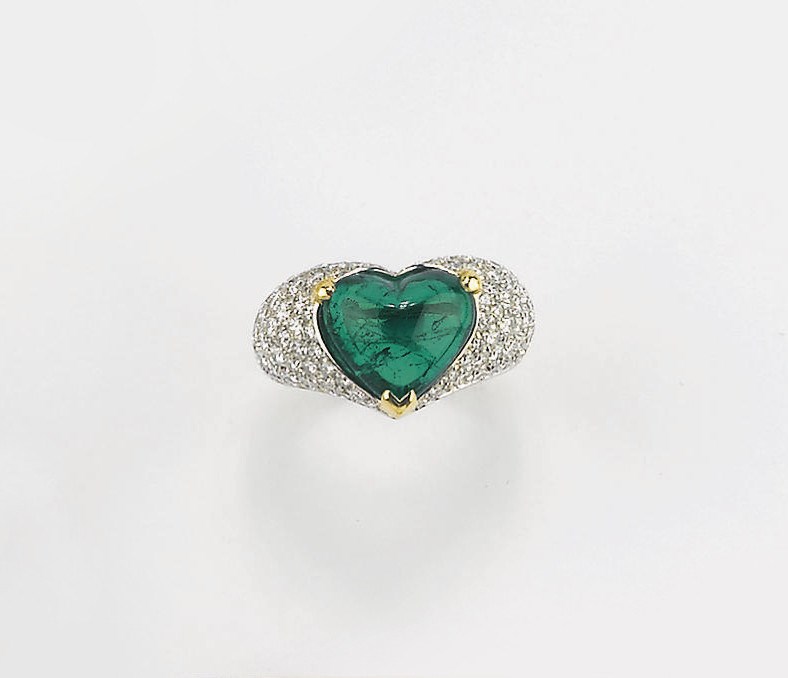 ANELLO IN ORO CON SMERALDO E BRILLANTI