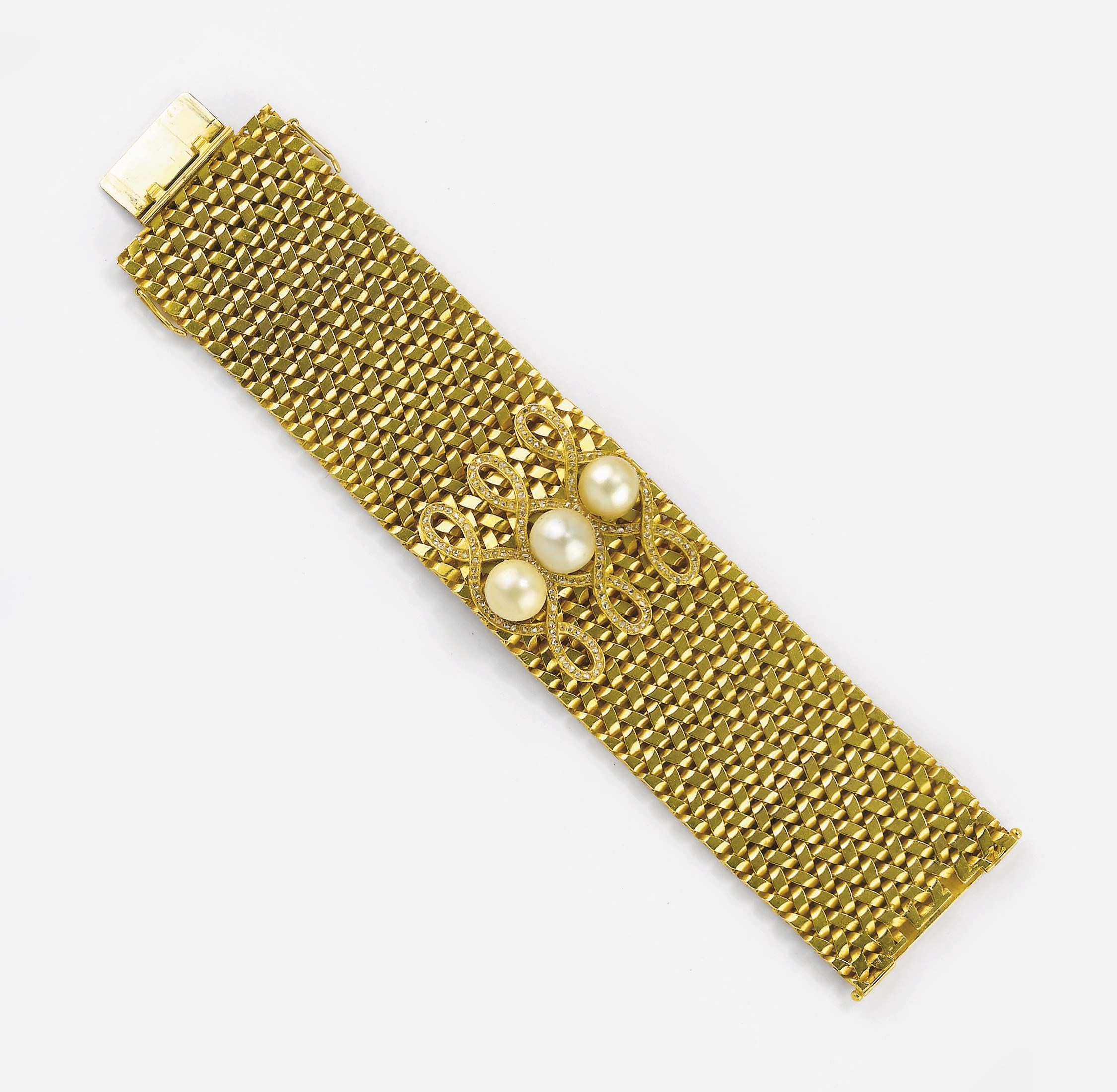 BRACCIALE IN ORO E PERLE NATURALI