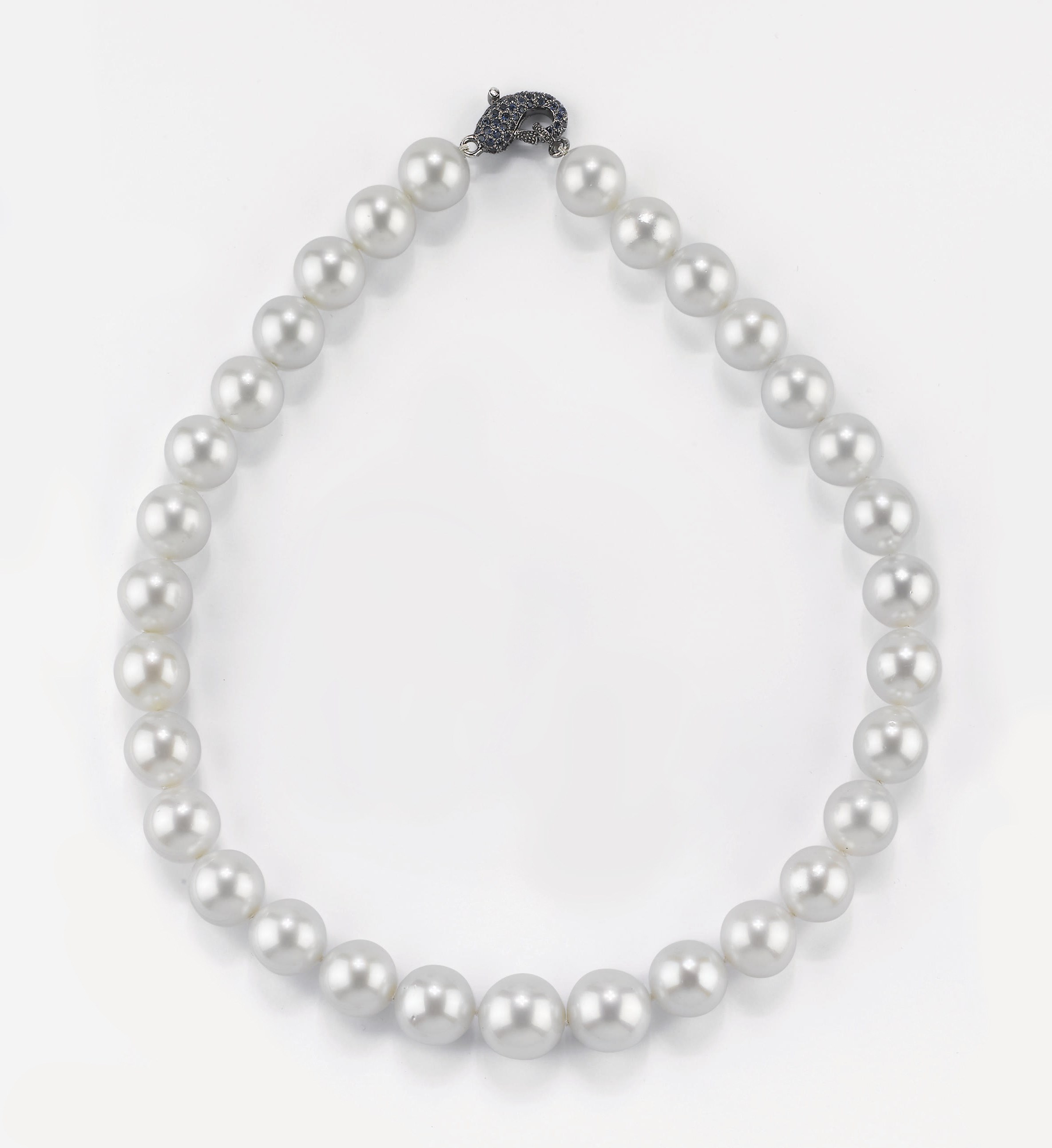COLLANA IN PERLE COLTIVATE AUSTRALIANE E ZAFFIRI
