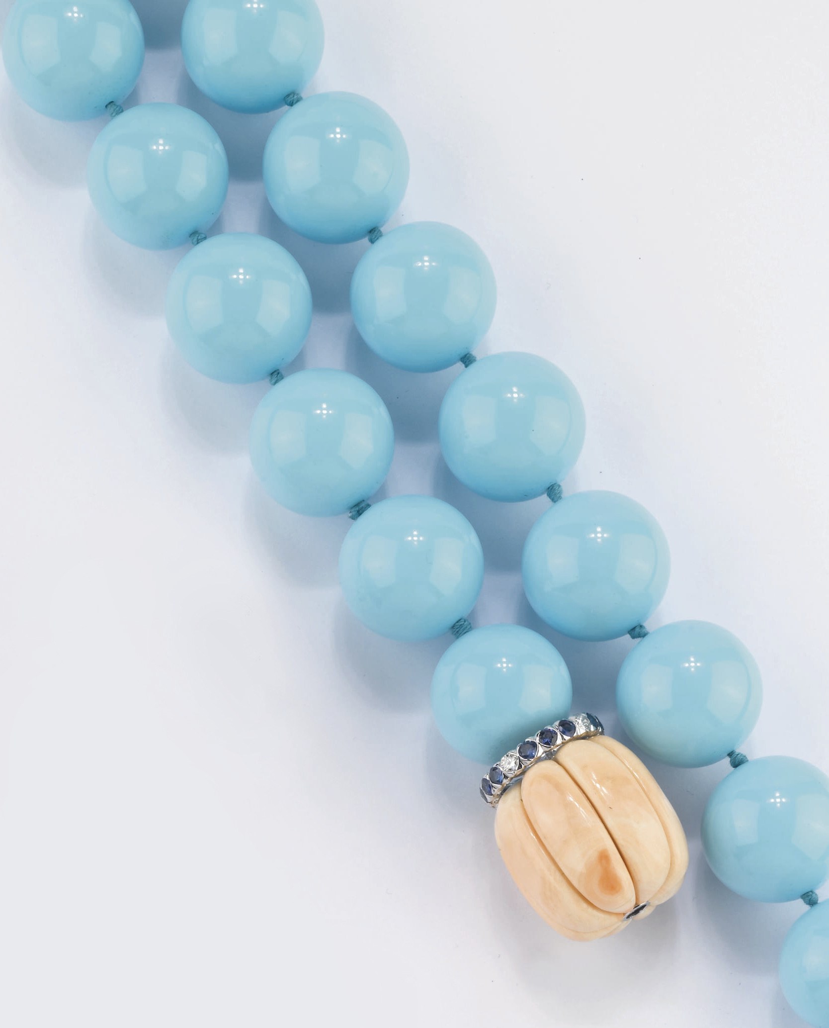 COLLANA IN PASTA DI TURCHESE E CORALLO, FIRMATA MICHELE DELLA VALLE