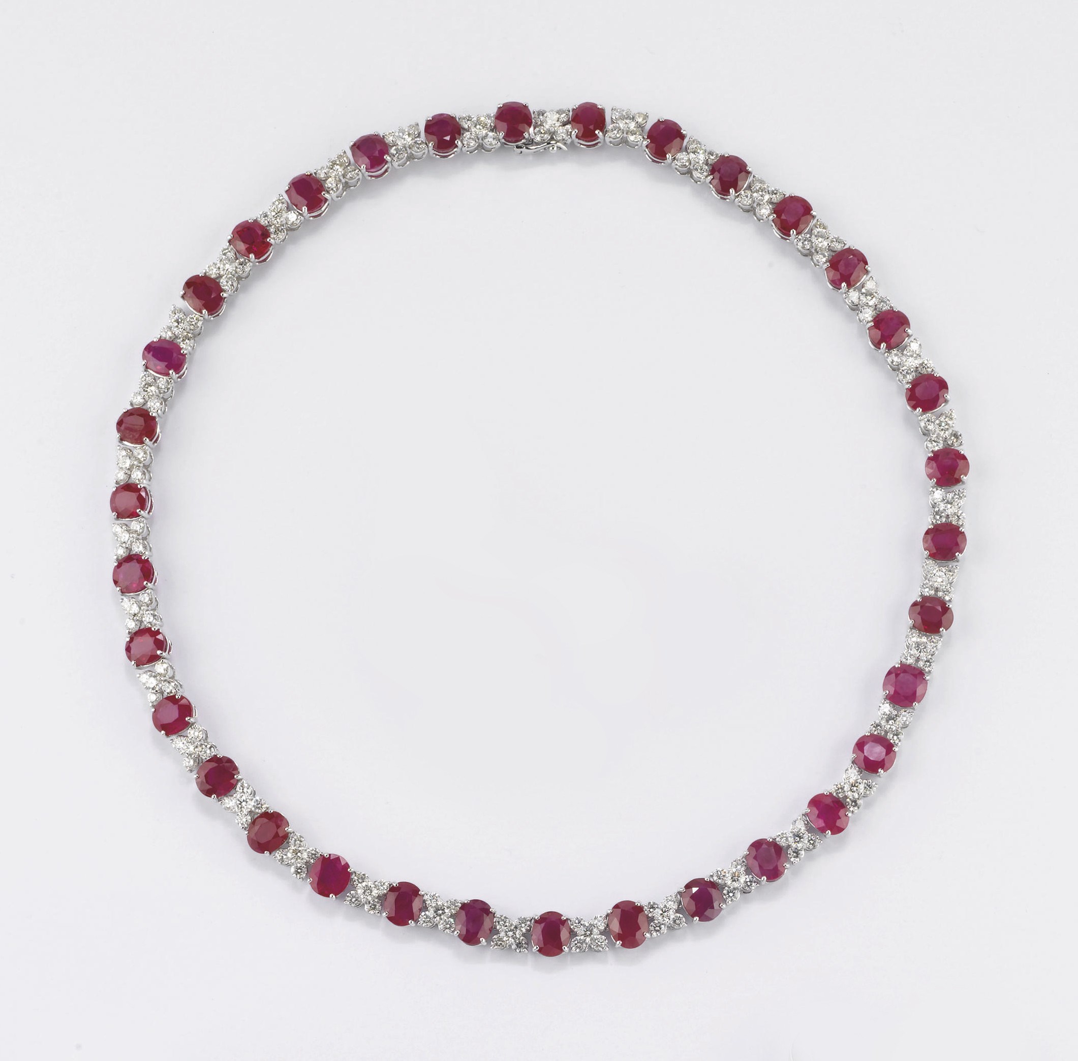 COLLANA IN RUBINI E BRILLANTI, FIRMATA MICHELE DELLA VALLE