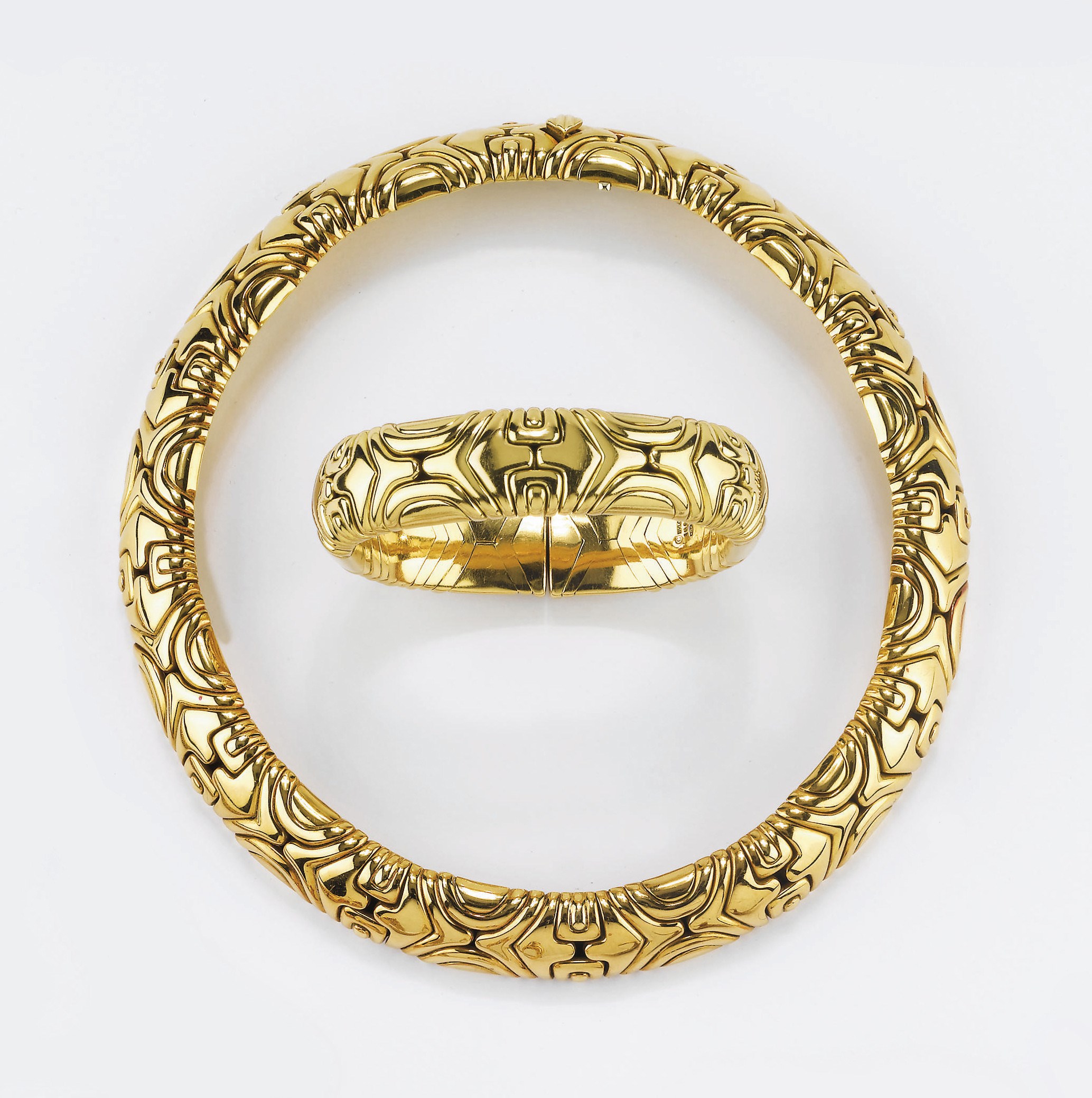PARURE "ALVEARE" IN ORO, FIRMATA BULGARI